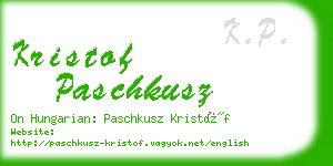 kristof paschkusz business card